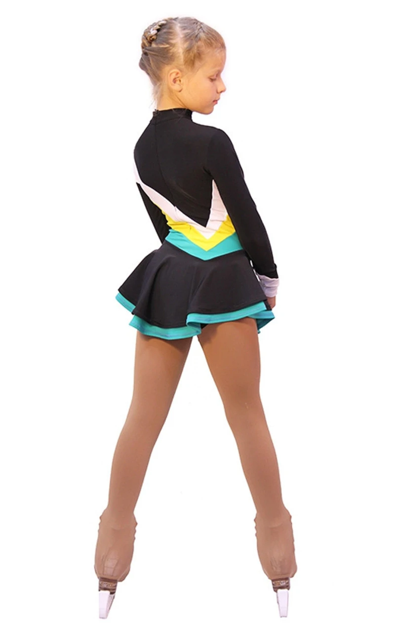 IceDress Figure Skating Dress - Thermal - Camel Spin (White, Yellow, Mint) 5 IceDress Figure Skating Dress - Thermal - Camel Spin (White, Yellow, Mint) - Image 3