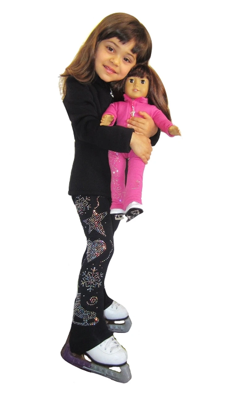 Figure Skating Pants With Multi Mix Colors Rhinestone Design Applique 3 Figure Skating Pants With Multi Mix Colors Rhinestone Design Applique