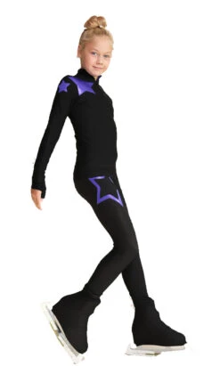 IceDress Figure Skating Jacket - Thermal - Star Sky (Black With Purple) -SkateHaven Store e22818ee3e87 54264 65345.1601498548
