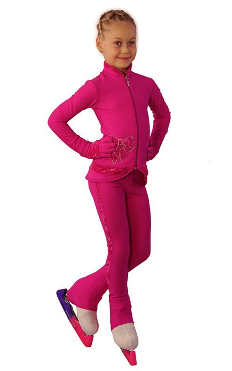 IceDress Figure Skating Outfit - Thermal - Butterfly(Fuchsia With Velvet And Crystals Preciosa) 3 IceDress Figure Skating Outfit - Thermal - Butterfly(Fuchsia With Velvet And Crystals Preciosa)