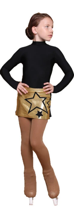 IceDress - Figure Skating Skirts - Rock Star (Gold With Black) -SkateHaven Store e4c571c7a534 30716.1601464396