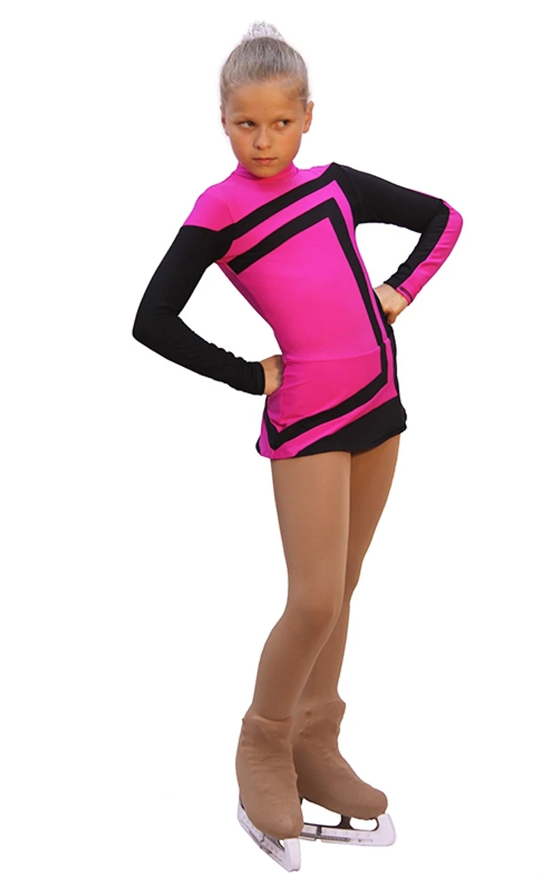 IceDress Figure Skating Dress-Thermal - Avangard (25% OFF, Fuchsia With Black ) 4 IceDress Figure Skating Dress-Thermal - Avangard (25% OFF, Fuchsia With Black ) - Image 2