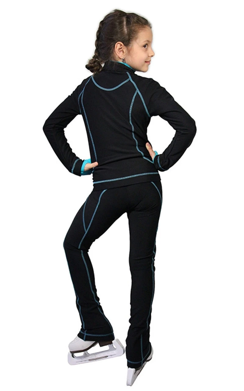 IceDress Figure Skating Outfit - Thermal -Todes(Black With Turquoise Line) 5 IceDress Figure Skating Outfit - Thermal -Todes(Black With Turquoise Line) - Image 3