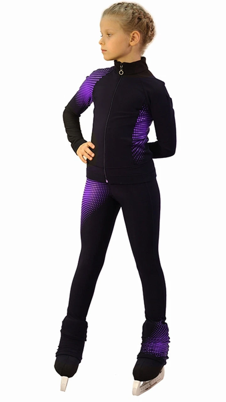 IceDress Figure Skating Thermal Pants -Disco (Black And Violet) 5 IceDress Figure Skating Thermal Pants -Disco (Black And Violet) - Image 3