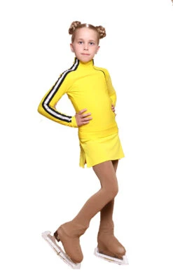 IceDress Figure Skating Outfit With Skirt - Thermal - Olympus (Yellow With Black Lamps) -SkateHaven Store ede1d925d4ad 93174.1600954796
