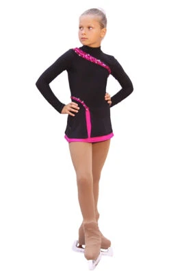 IceDress Figure Skating Dress-Thermal - Lasso(25% OFF, Black With Fuchsia)