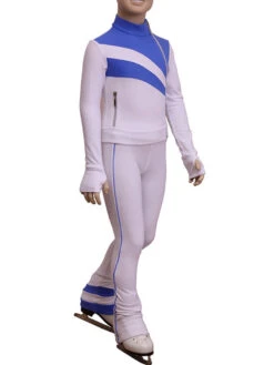 IceDress Figure Skating Outfit - Thermal - Rays (White And Blue)