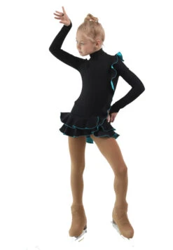 IceDress Figure Skating Dress - Thermal - Flamenco (Black With Turquoise) -SkateHaven Store f3ae54ca59d7 81916 05529 75958.1582524818