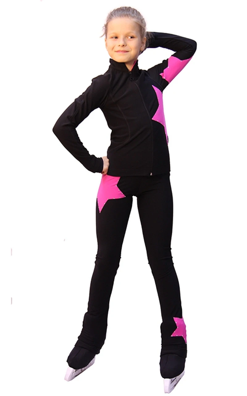 IceDress Figure Skating Jacket- Star (Black With Pink) 3 IceDress Figure Skating Jacket- Star (Black With Pink)