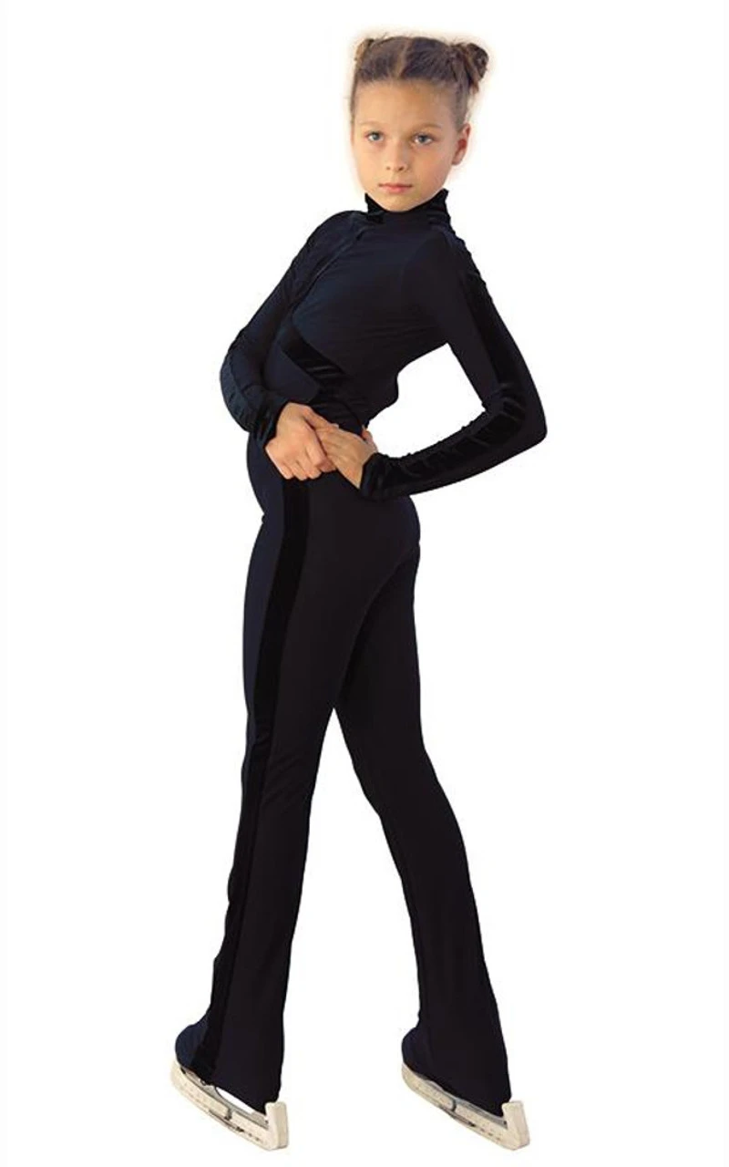 IceDress - Figure Skating Training Overalls - Sport Style (Black With Velvet) 5 IceDress - Figure Skating Training Overalls - Sport Style (Black With Velvet) - Image 3