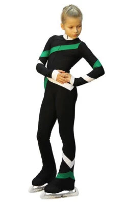 IceDress - Figure Skating Training Overalls - Quad (Black, Green And White) -SkateHaven Store fa0997011089 38299 29726.1582469366