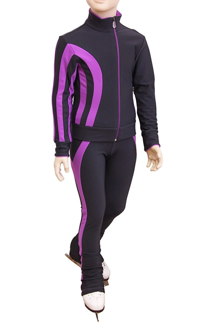 IceDress Figure Skating Thermal Jacket - Lutz (Gray And Purple) 3 IceDress Figure Skating Thermal Jacket - Lutz (Gray And Purple)