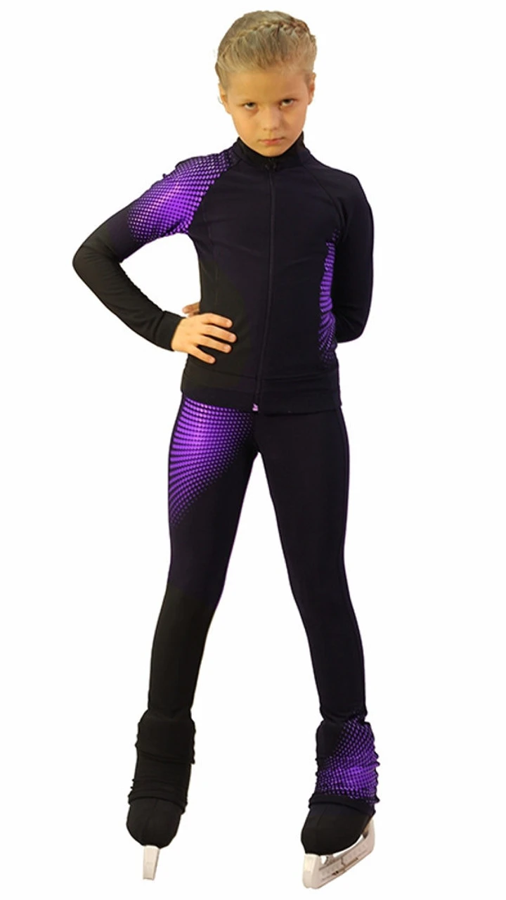 IceDress Figure Skating Thermal Pants -Disco (Black And Violet) 3 IceDress Figure Skating Thermal Pants -Disco (Black And Violet)