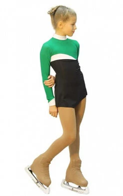 IceDress Figure Skating Dress - Thermal - Todes (Green, Black And White)