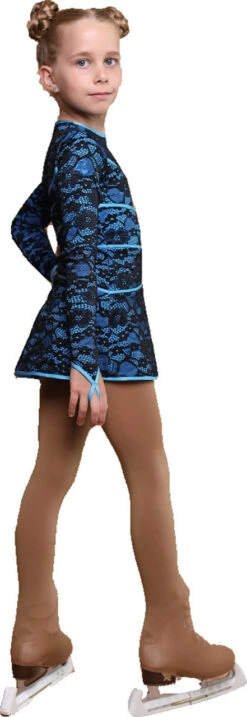 IceDress Figure Skating Dress - Thermal - Grace With Guipure (Black With Blue) -SkateHaven Store fc614048dfb1 74155.1601395586