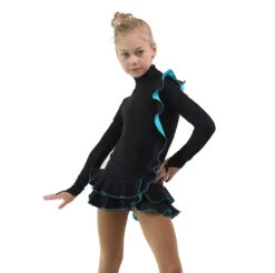 IceDress Figure Skating Dress - Thermal - Flamenco (Black With Turquoise) -SkateHaven Store fd44073b72f0 41880 37748 20469.1582524818