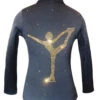 Ice Skating Jacket With Gold Rhinestones " Chinese Spiral" Applique -SkateHaven Store goldchinesespiral 43787.1667938915