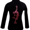Black Ice Skating Jacket With Pink Crystals "Layback" Rhinestone Applique