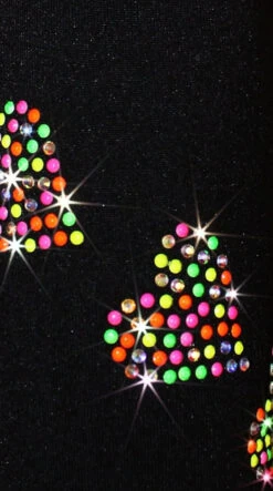 Ice Skating Jacket With "Neon Spiral Hearts" Rhinestuds Design -SkateHaven Store neonmixhearts 90870.1667939261