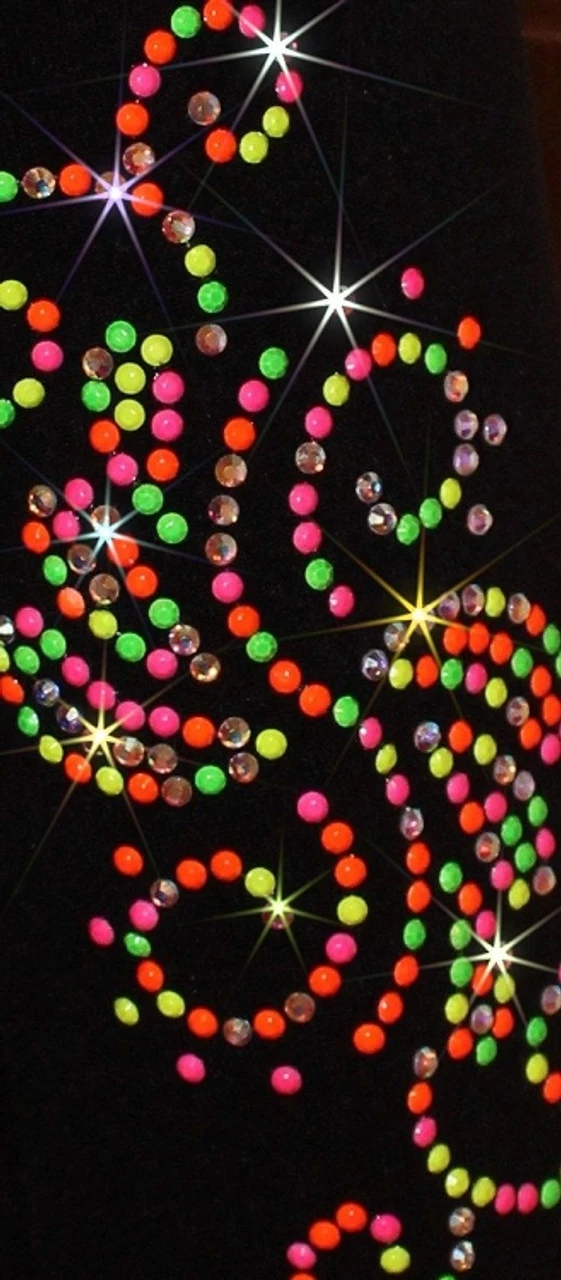 Ice Skating Jacket With "Neon Swirls" Rhinestuds Design 4 Ice Skating Jacket With "Neon Swirls" Rhinestuds Design - Image 2