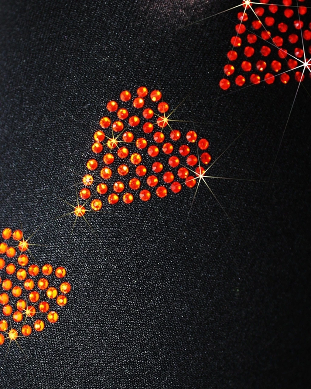 Ice Skating Pants With "Orange Spiral Hearts" Rhinestones Design 4 Ice Skating Pants With "Orange Spiral Hearts" Rhinestones Design - Image 2