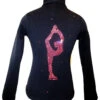 Black Ice Skating Jacket With Pink Crystals "Bielmann" Rhinestone Applique -SkateHaven Store pinkbielmannjacket 16023.1667938557