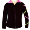 Criss Cross Poly/Spandex Ice Skating Jacket Pink/Lime XJ120 -SkateHaven Store pinklimepolyspandexjacket 47245.1540224501