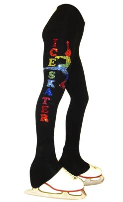 Ice Skating Pants With Rainbow Ice Skater Design