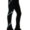 Ice Skating Pants With "Aqua Spiral Hearts" Rhinestones Design