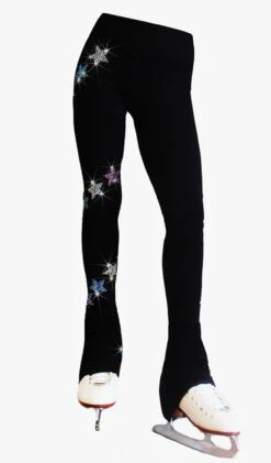 Ice Skating Pants With "USA Spiral Stars " Rhinestones Design
