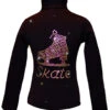 Black Ice Skating Jacket With Vitrail "Skate" Rhinestone Applique