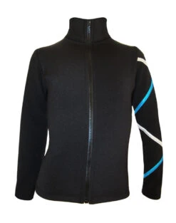 Criss Cross Fleece Ice Skating Jacket Silver/Turquoise XJ411